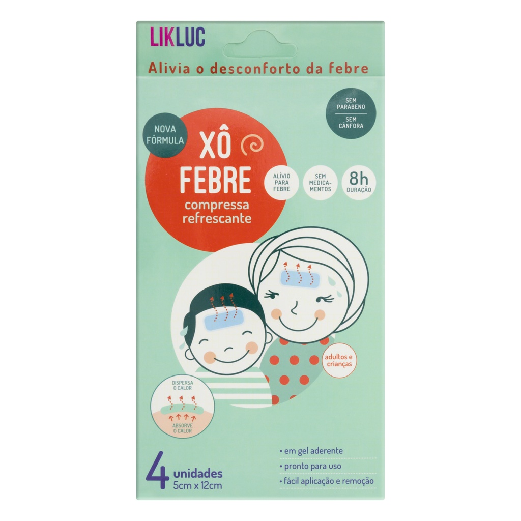 Xô Febre Compressas Refrescantes para Alívio da Febre Likluc para Bebê Adulto e Criança