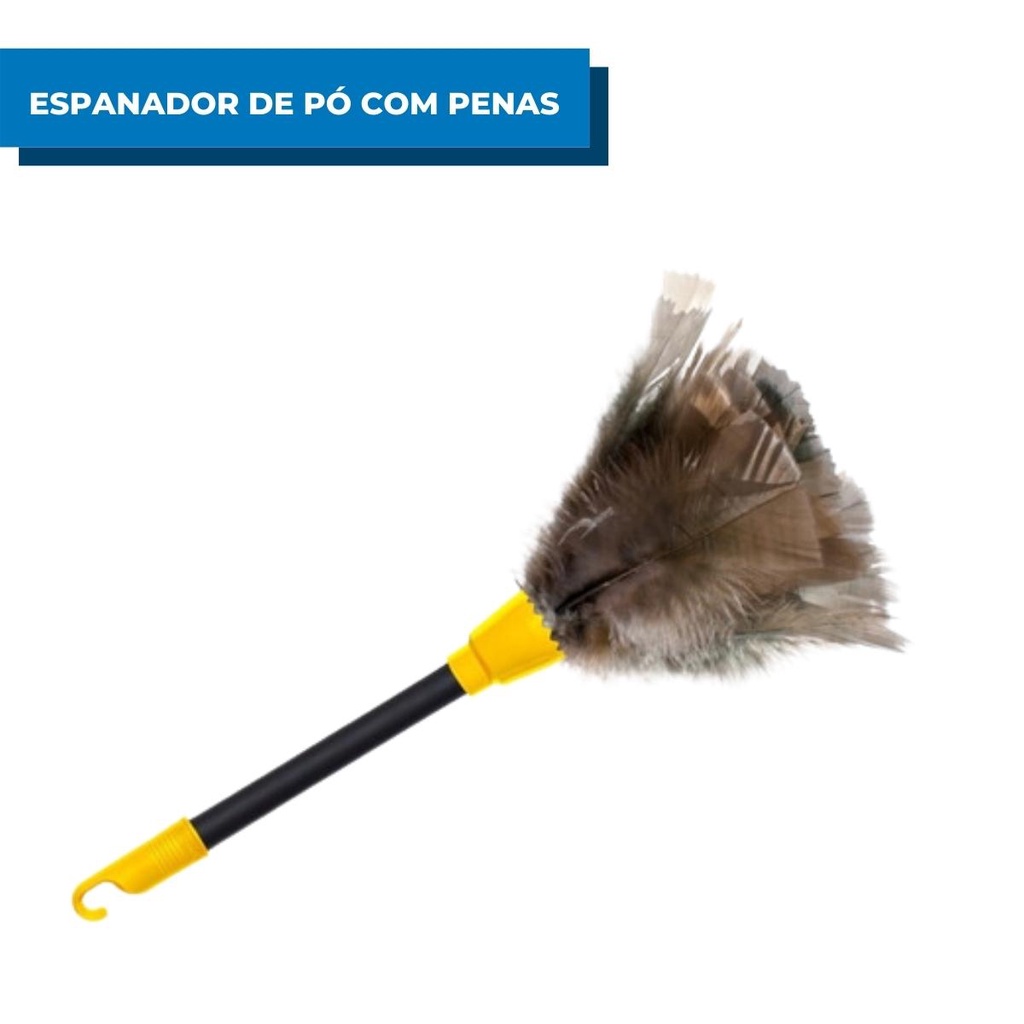 Espanador De Pó Pena Nomo Color 52 Cm N.40 Pena de Peru Cabo Plástico Limpador