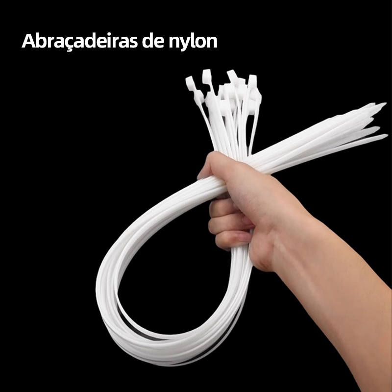 10cm/15cm/20cm/25cm/30cm Kit 100/200/300 Abraçadeira de Nylon Enforca Gato Braçadeira Cintas Plástic