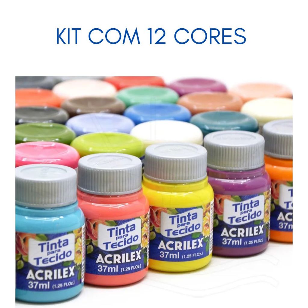 Tinta Para Tecido Acrilex Escolha As Cores Envie as cores desejadas Kit com 12