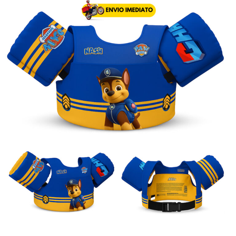 Boia Infantil Patrulha Canina Chase Colete Flutuad