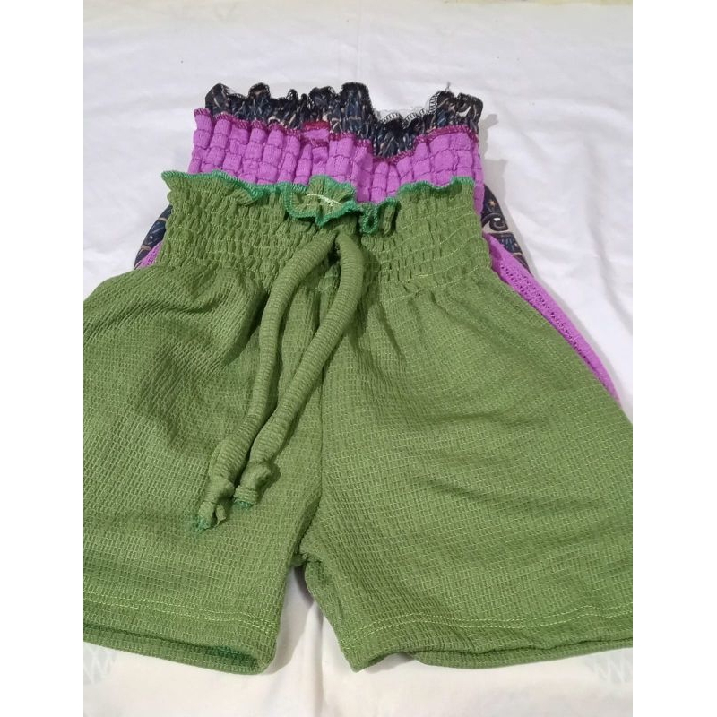 Kit com 3 Shorts Infantil Malhas Variadas