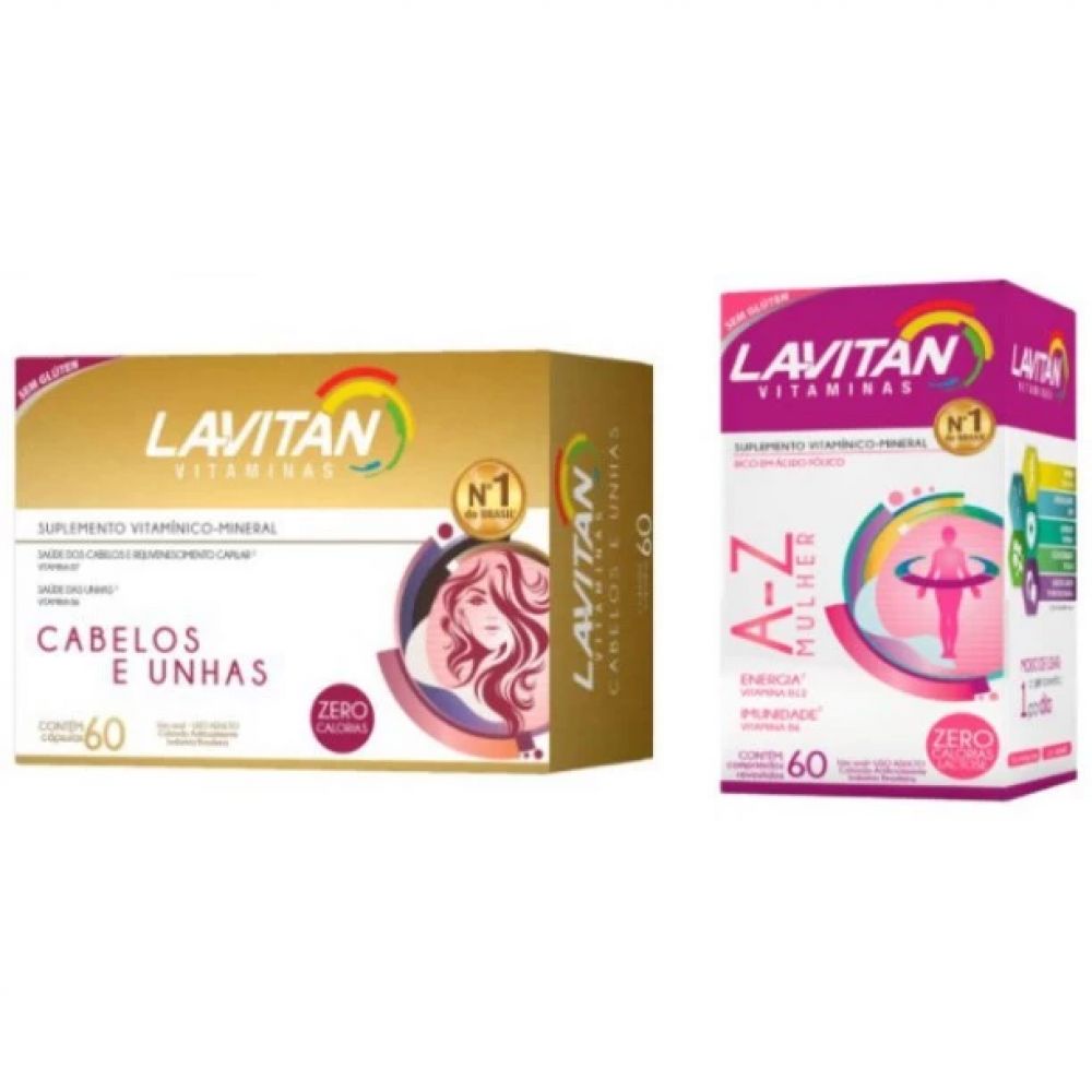 Lavitan Hair Cabelos e Unha com 60 Cápsulas + 1 Lavitan Mulher com 60 cápsulas- Cimed