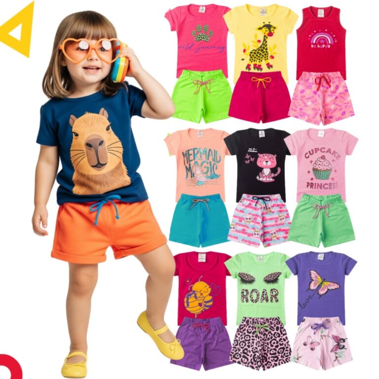 Kit de 2 ou 6 Peças de Roupa Infantil Menina Ver�