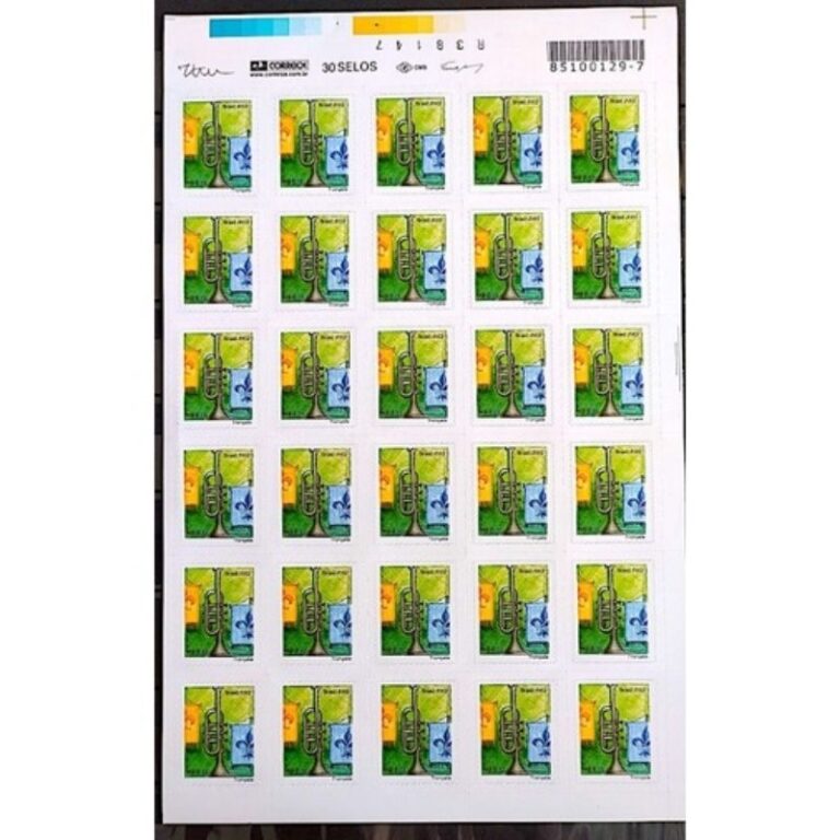 Selo Carta Trompete Cartela com 30 Unidades