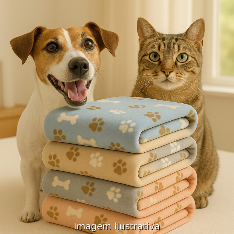 Kit Com 02 Mantas Pet Soft Grande Estampada 70x100