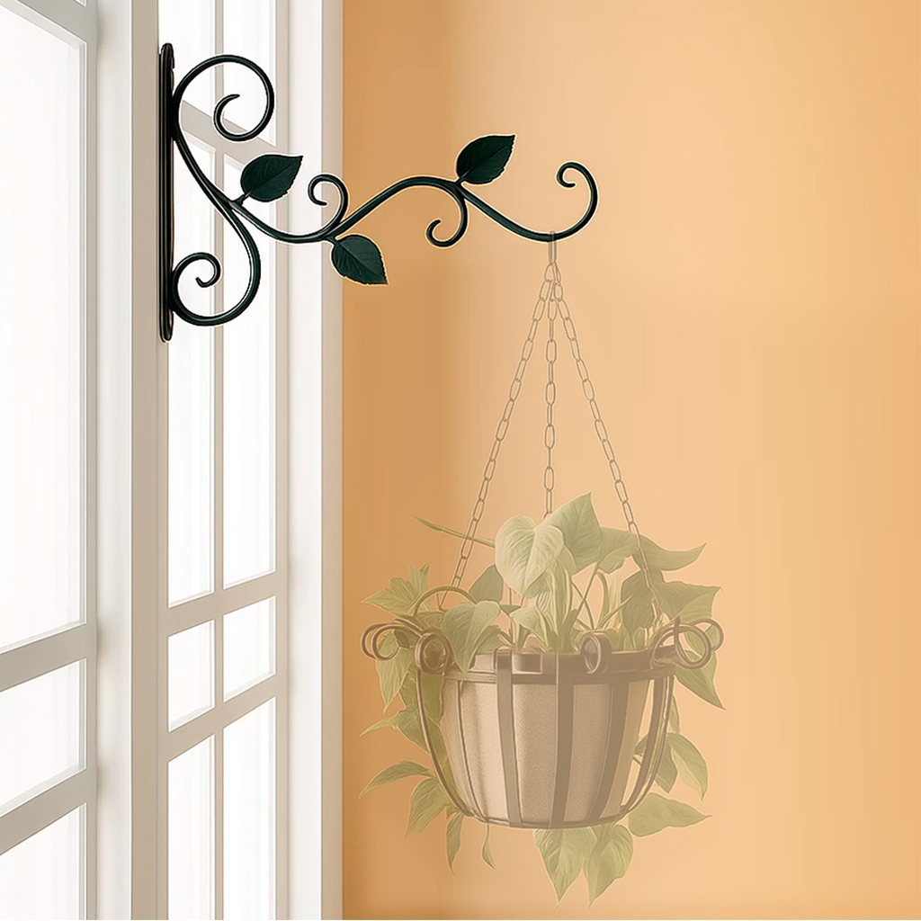 Gancho Suporte Para Plantas De Parede 3 Folhas Decorativo