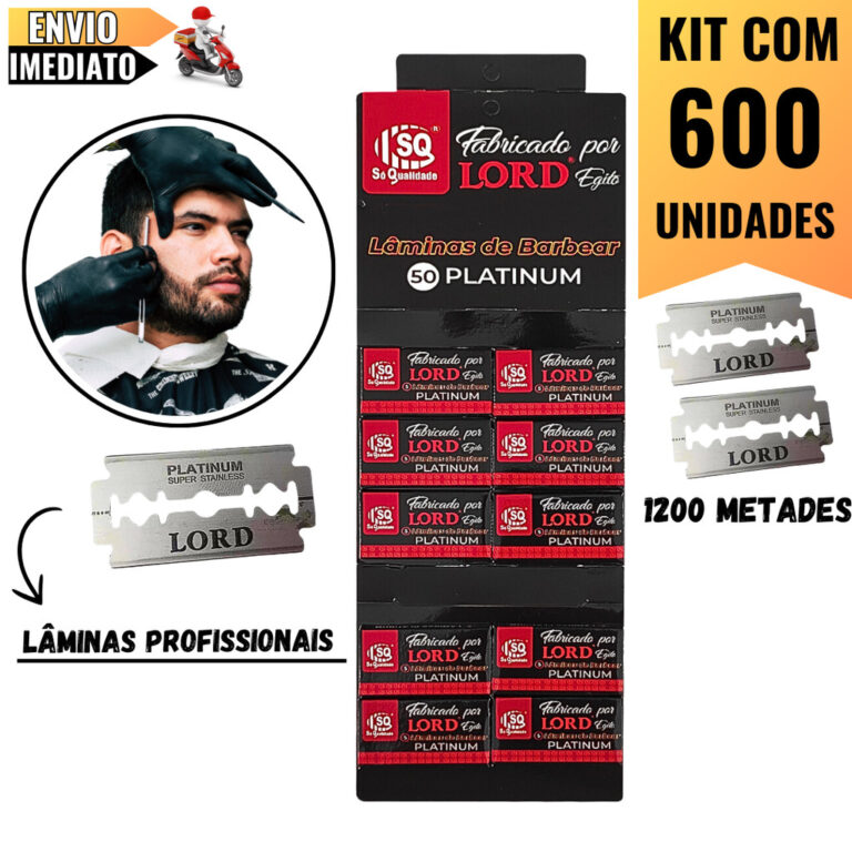 Kit com 600 Lâminas LORD PLATINUM  Qualidade Prem
