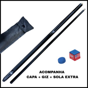 Precisão Profissional: Taco Bipartido com Giz e Capa para Bilhar