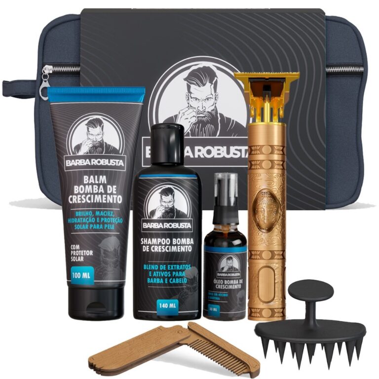 Kit Barba Cuidados Barba Robusta Com Shampoo, Balm