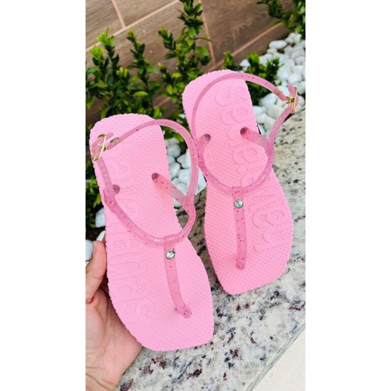 Sandália Feminina Com Glitter Rasteirinha Confort