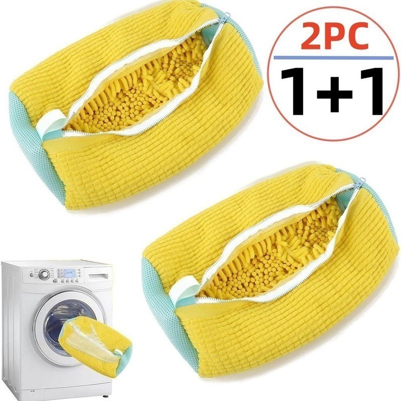 Kit 2 Saco de Lavar Tênis Sapato Malha Lavanderia Anti Deformação Saco de Lavagem Viagem Armazenamen