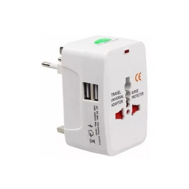 Adaptador De Tomada Universal Com 2 Usb Viagem com