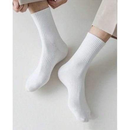 Kit 9 pares Meia Cano Longo Branca Masculino Ou Fe