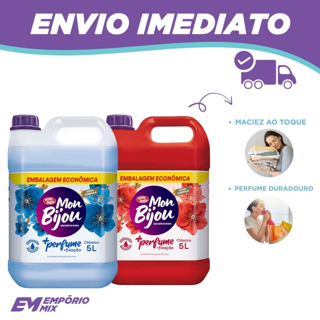 Amaciante Mon Bijou 5L Mais Perfume Por Mais Tempo – Azul