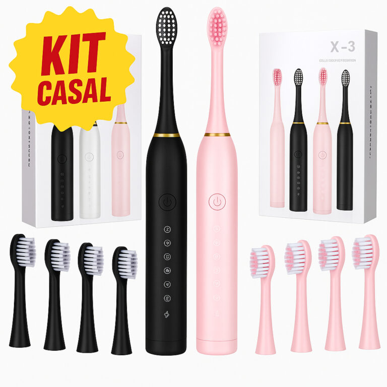Kit 2 Escovas de Dente Elétrica Recarregável IPX