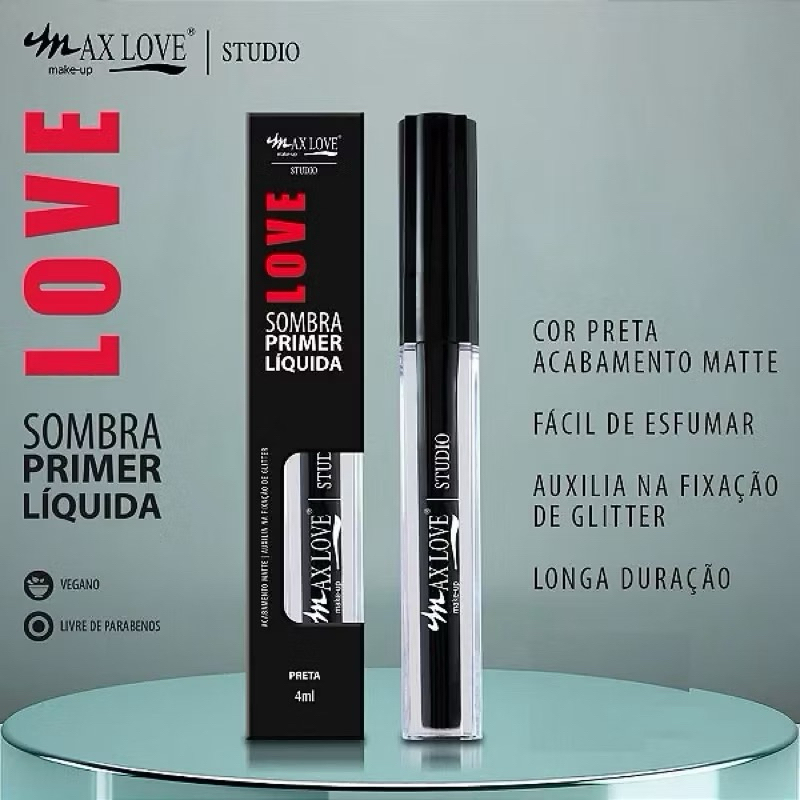 max love sombra líquida primer  Matte acabamento cor preta