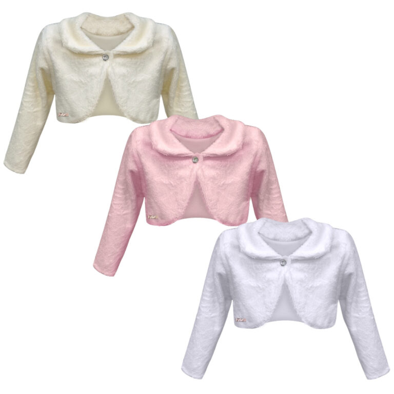 Bolero Infantil Pelo Plush Menina Festa Luxo Anive