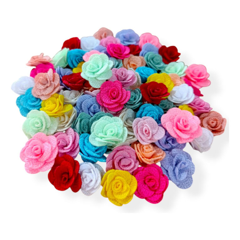 20 Rosas Aplique Florzinha Para Laços Flor De Tec