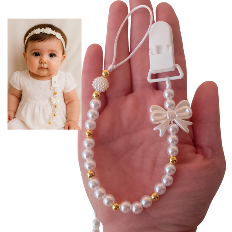 Prendedor de chupeta menina bico personalizado inf