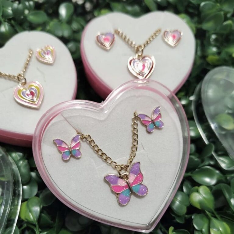 Kit Colar e Brincos Infantil menina brinco infanti