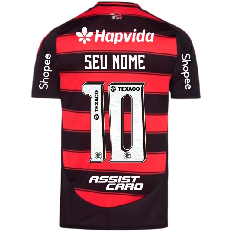 Manto Flamengo Jogo 1 Adidas 2025  Personalize Seu