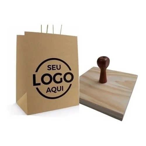 Carimbo personalizado grande 15×9 cm com logo
