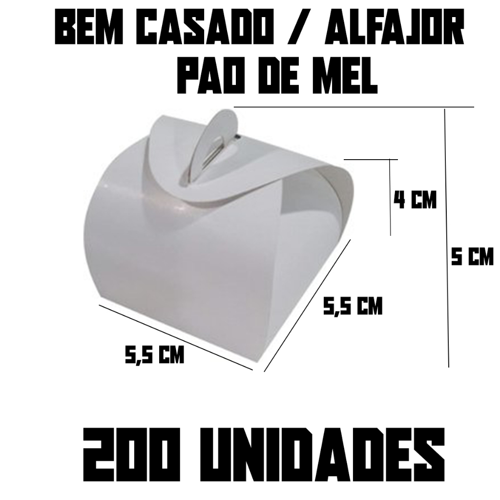 50-100-200 Caixas Caixinhas Embalagem Bem Casado Alfajor Pão de Mel Docinhos 5,5cm x 5,5cm x 4cm x 5