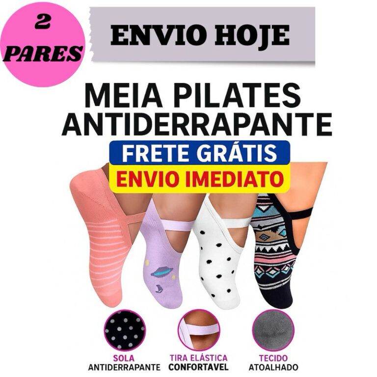 Kit 2 Pares Meias Femininas Antiderrapante 35/40 A