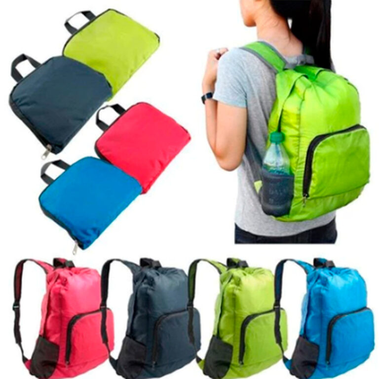 Mochila Dobrável Em Nylon Impermeável Portátil 