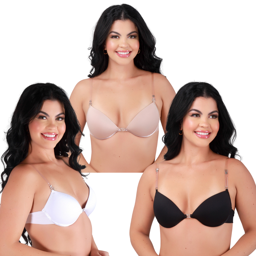 Kit 3 Sutiã Costa Nua Com Alça De Silicone Removível e Ajustável Com Bojo Sutiã