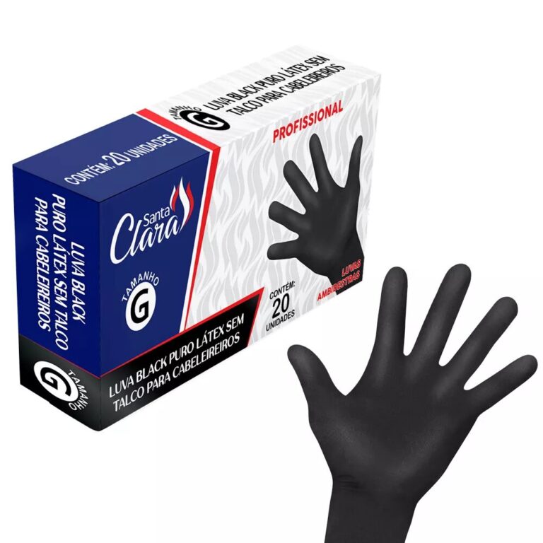 LUVAS BLACK PURO LÁTEX SEM TALCO TAMANHO G