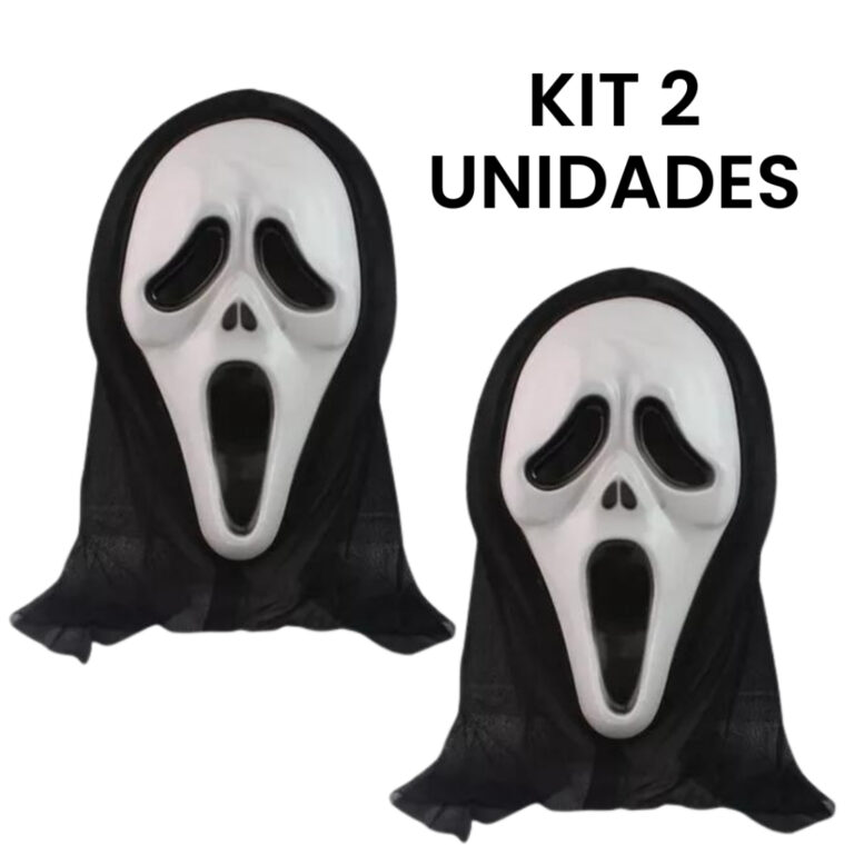 Kit 2 Mascara Pânico Com Capuz Fantasia Festa Hal