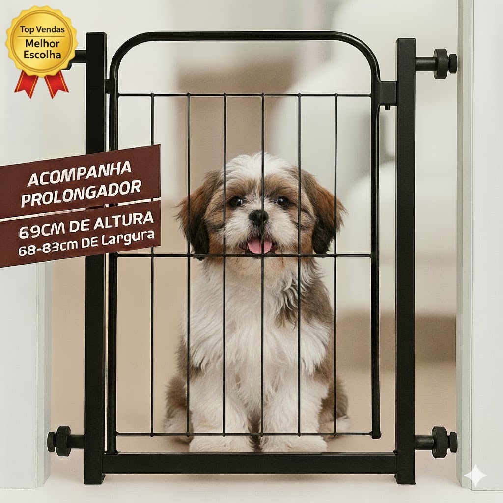 Portão Pet Grade Aramado de Proteção Para Cães Portão para Bebes Segurança Para Crianças Com Extenso