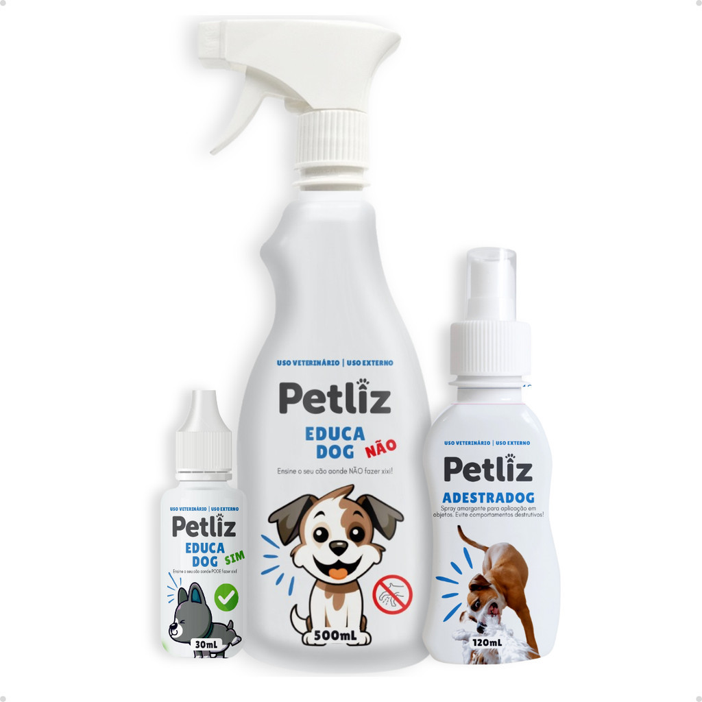 Kit Adestrador Educador Sanitário Cachorro Xixi no Lugar Certo e Anti Mordida EducaDog + AdestraDog