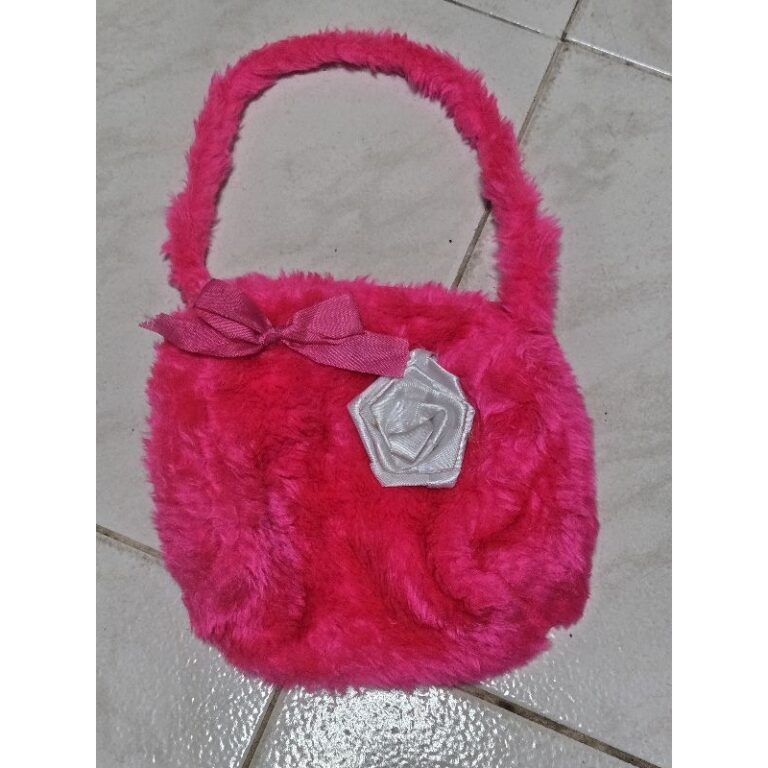 bolsa infantil pelucia rosa