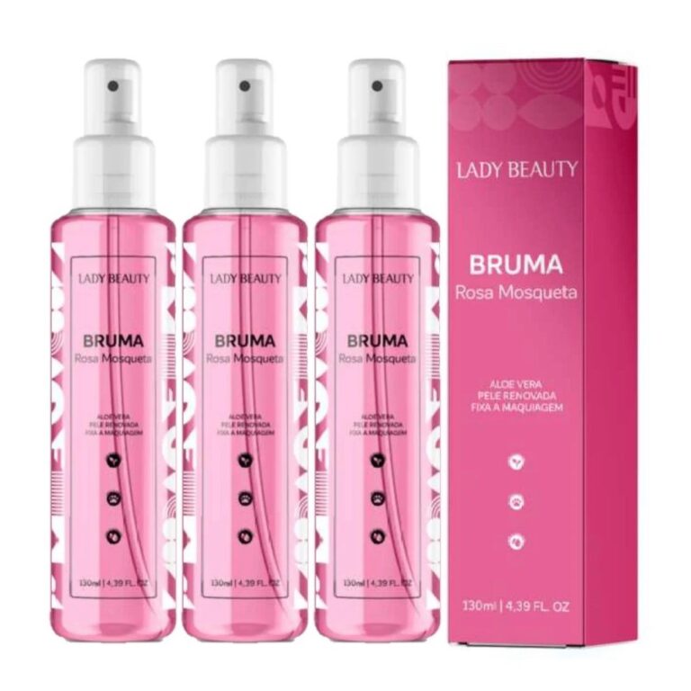 Kit c/ 3 Bruma Facial Rosa Mosqueta Lady Beauty