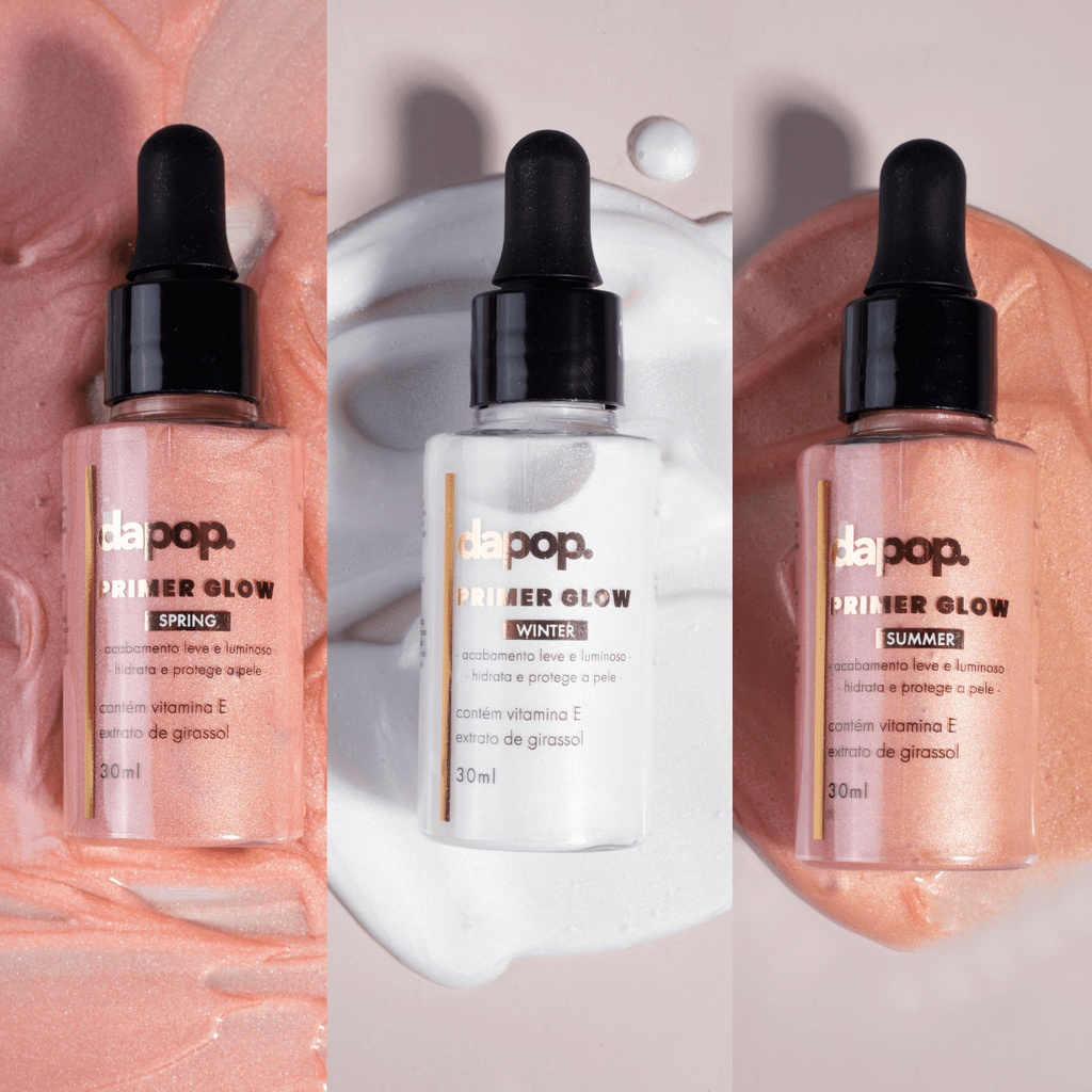 Primer Facial Com Efeito Glow 30ML Vitamina E Maquiagem Dapop – Miss Rose