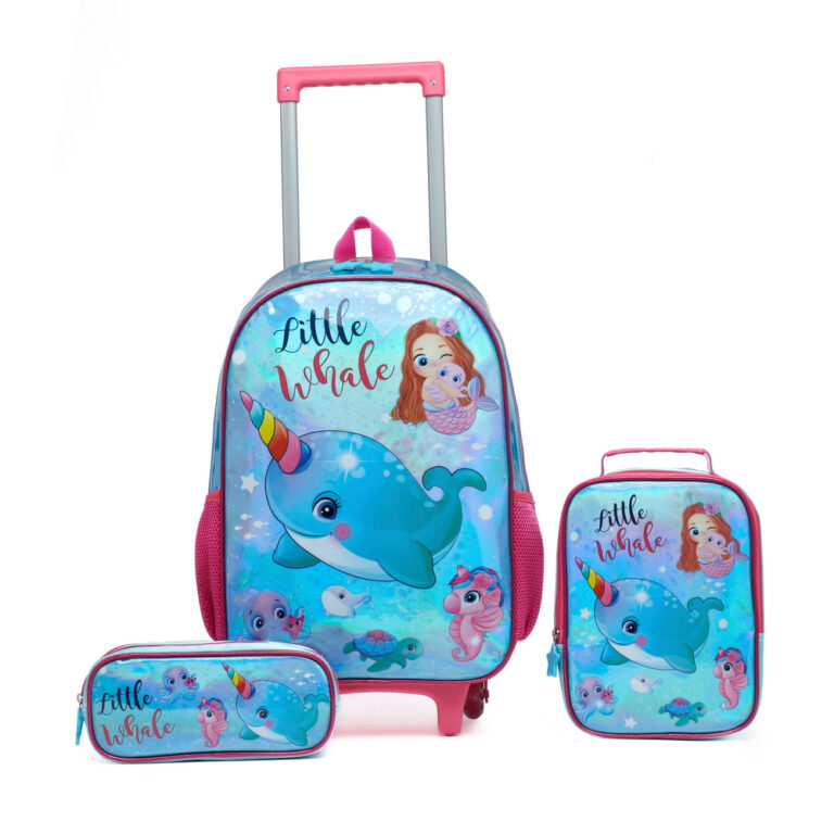 Kit Mochila Rodinha Infantil Unicórnio Menina Lan