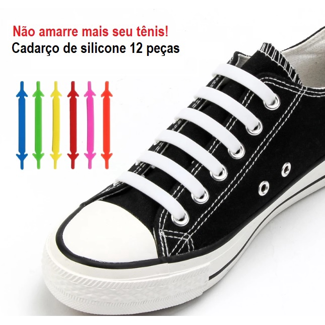 Cadarço de silicone tenis infantil criança adult