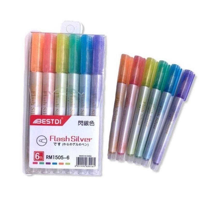 Kit 6/5/4/8/12 peças Marca texto de Glitter Flash