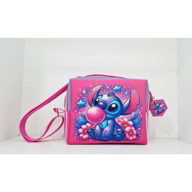 Lancheira Stitch rosa térmica