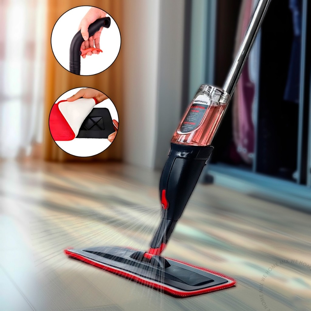 Mop Spray Rodo Inteligente Com Reservatório Limpeza Flash Microfibra Esfregão Mágico Flat