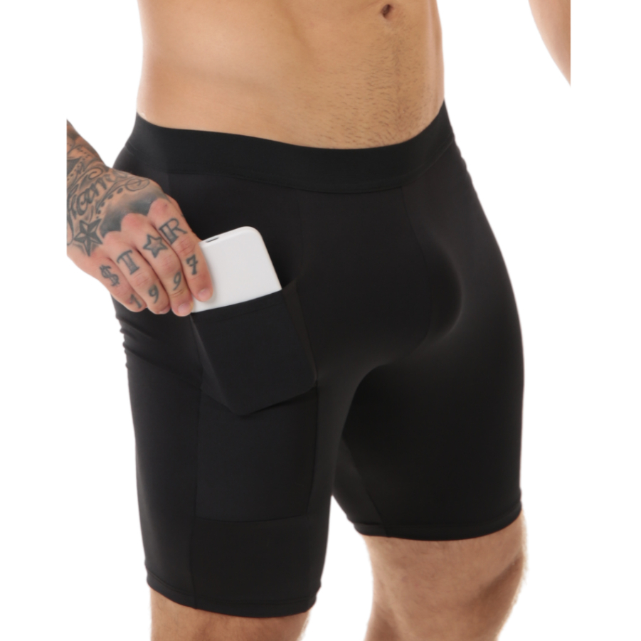 Bermuda Térmica Masculina com Bolso Segunda Pele Esportiva Compressão
