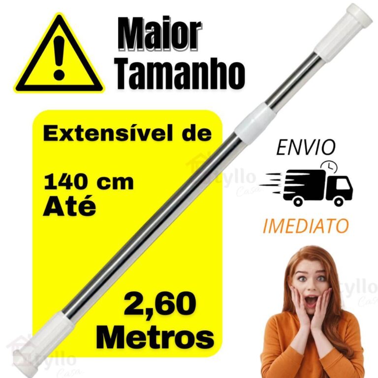 Varão Extensivel Grande Maior Medida Em Inox Resi