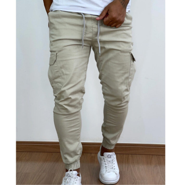 Calça Cargo Jogger masculina Com ELASTICO  6 Bols