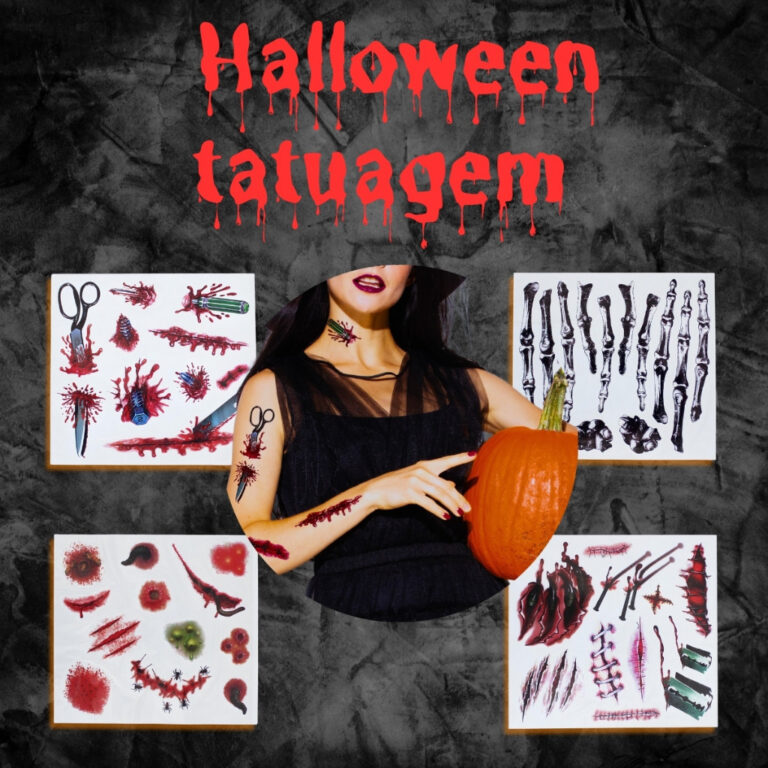 Kit 44 Tatuagem Maquiagem Temporária Halloween Te