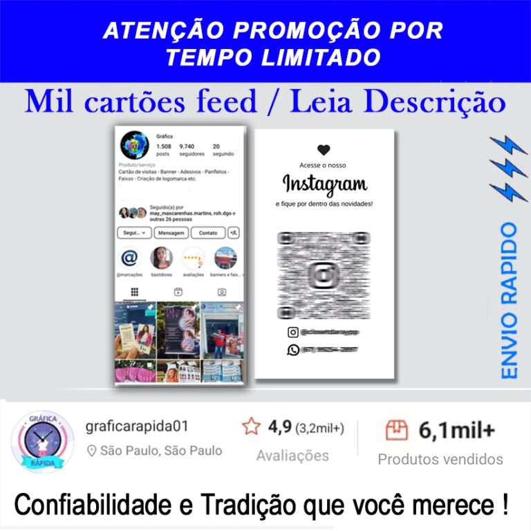 Cartão de Visitas 1.000 und Fazemos Sua Arte