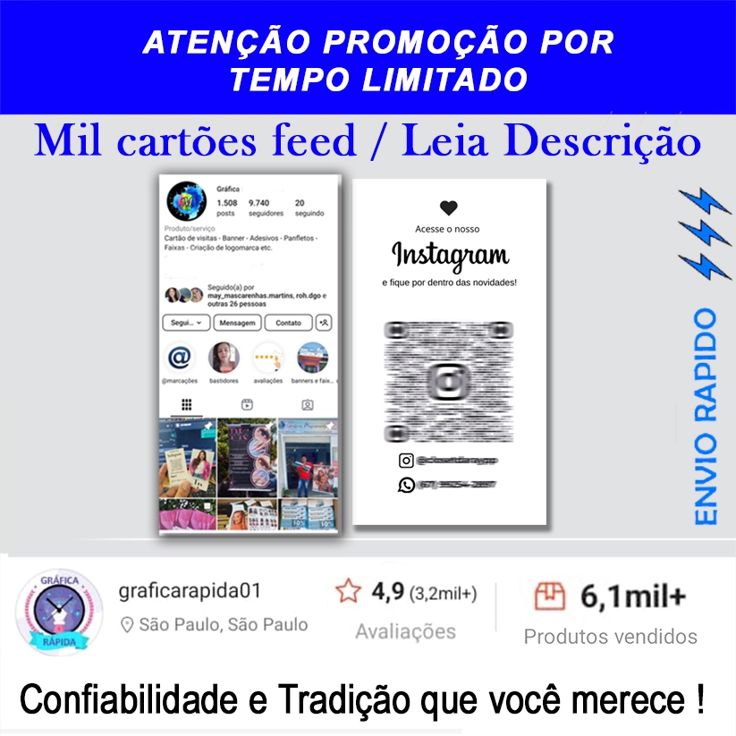 Cartão de Visitas 1.000 und Fazemos Sua Arte