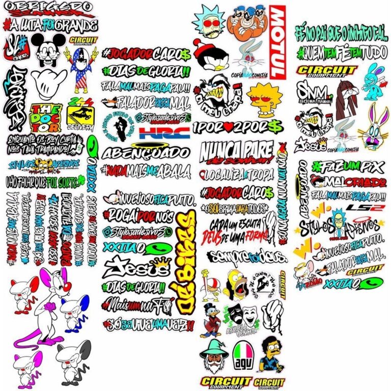 CARTELA DE ADESIVOS CARRO, MOTO, BIKE, SKATE.